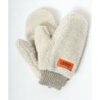 手袋 UNIVERSAL OVERALL/ユニバーサルオーバーオール ボアフリース リブニット ミトン/グローブ/手袋/スマホ対応スリット/レディース