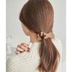 ヘアクリップ メタルポイントフェイクレザーバナナクリップ