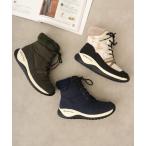 ブーツ レースアップミドルカットダウンブーツ レディース