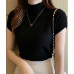 ニット セーター サラッと着られて、上品見え。毎日に寄り添う 半袖ハイネック サマーニット レディース