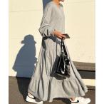 ワンピース 韓国ファッション ティアード裏起毛スウェットワンピース