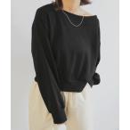 トレーナー スウェット ボートネックスウェット / boat neck sweat ショート丈 クロップド 黒 グレー ブラック 短丈 オフショル ワ