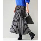 スカート パターン柄 プリーツニットスカート