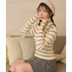 ニット セーター スリーブボタンタートルニットトップス レディース
