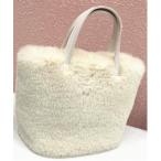 ハンドバッグ ショルダーストラップ付エコファーハンドバック