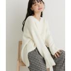 ニット MixヤーンVネックニットプルオーバー レディース