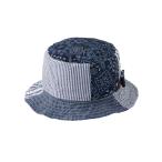 ショッピングダンガリー 帽子 ハット ペーズリーパッチワーク×ダンガリー素材リバーシブル帽子 キッズ 子供 男の子 女の子