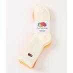 靴下 「FRUIT OF THE LOOM」FTL底パイルゆるリッチェル刺繍(1)/クルー丈ソックス/レディース/3足セット レディース