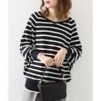 ニット セーター atONE Vネックボーダードルマンニット レディース