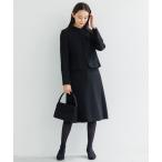 セットアップ 「喪服・礼服」スタンドカラージャケット&セミフレアワンピース/ブラックフォーマルスーツ「大きいサイズあり」 レディース