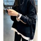 トレーナー スウェット 重ね着風スウェッ