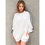 スウェット Square gyda LINE スリーブ スウェット トップス レディース