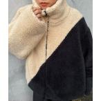 ブルゾン アウター バイカラーボアブルゾン メンズ