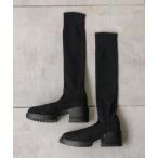 スニーカー 厚底ソックスフィットロングブーツ レディース