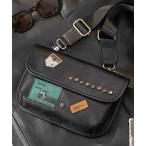 ショルダーバッグ fake leather shoulder bag / フェイクレザー ショルダーバッグ パッチワーク風ショルダーポーチ