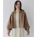 ブルゾン アウター 「CLEIO」フェイクレザーフレアブルゾン/FAUX LEATHER FLARE BLOUSON/942-11615 レディース