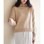 ニット セーター 折り返し襟ドロップショルダーニットプルオーバー レディース