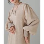 ワンピース 「低身長向けサイズあり」レイヤード風裏毛ワンピース