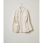 ミリタリージャケット モッズコート 「Liyoca」コットンリネンバックツイルミリタリージャケット-手洗い可- レディース
