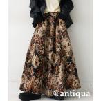 スカート 花柄ジャガードフレアスカート