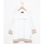 メンズ 「DOUBLE STEAL」 7分袖Tシャツ L ホワイト