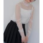 tシャツ シアー メッシュ タートルネック トップス カットソー シースルー レディース