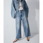 ジーンズ デニム デニムパンツ 「サステナブル」フリンジアジャストデニムパンツ レディース