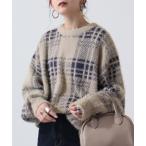 ショッピングセーター セーター ニット ナイロンシャギージャガード総柄ニット メンズ レディース