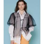 ブラウス シャツ 2way Tulle Puff Sleeve Tops/2WAYチュールパフスリーブトップス「MAISON SPECIAL/メゾンス