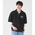 tシャツ ミニ裏毛五分袖ハーフZIP メンズ