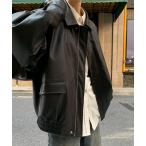 レザージャケット ライダース ビッグシルエットフェイクレザー ライダースPUブルゾン/ジャケット「男女兼用」 レディース メンズ