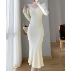 ワンピース ニットワンピース ロングマーメイドワンピ