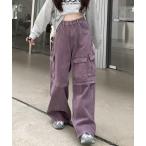  джинсы Denim Denim брюки [HOOK]for girlsasimeto Lee большой карман цвет Denim брюки-карго женский 