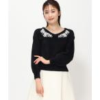 ニット セーター スパンコールフラワー刺繍ニット/MM348316 レディース