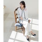 ショッピング15号 セットアップ 「卒入学式」ノーカラーツイードジャケット＆ワイドパンツ セットアップスーツ/2点セット レディース