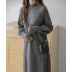 ショッピングニットワンピース ワンピース ハイネックニットワンピース