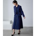 ショッピング卒業式 セットアップ 「入学式・卒業式・フォーマル」「Callarus」パール調ペプラムデザインジャケット＋レースボウタイデザインワンピース レディース