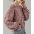 ショッピングラメ ニット セーター クロップドシャギーラメニット レディース