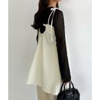 キャミソール 肩リボンジャガードキャミソール