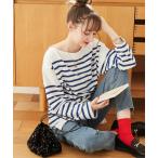 tシャツ ボートネック バスク ロンT（無地/ボーダー） レディース