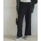 パンツ セミワイドリブニットパンツ レディース