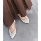 シューズ ポインテッドサシメッシュフラット レディース