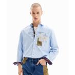 シャツ パッチワーク オックスフォードシャツ メンズ