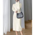 ワンピース タートルネック ニットワンピース 上品