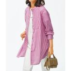 チュニック ストライプ切替シャツチュニック