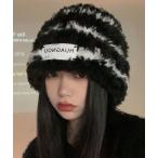 ニット帽 ニットキャップ ストライプラウンドボアキャップ レディース