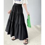 スカート 着映え力抜群。レースアップティアードスカート