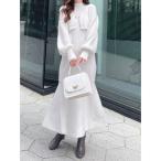 ワンピース チェーン付カーデセットニットワンピース