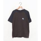 「BURBERRY BLACK LABEL」 ワンポイント半袖Tシャツ 3 ブラウン メンズ