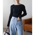 ニット セーター やわもちボートネックリブニット レディース